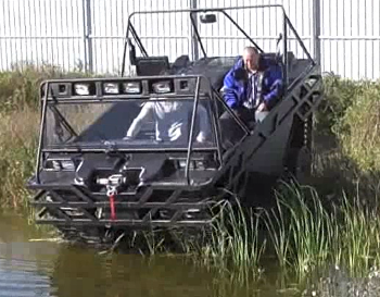 Hybrid amphibious transporter after marsh terrain testing